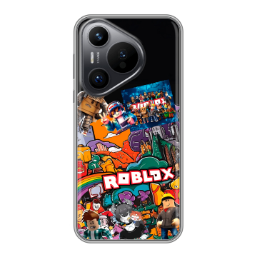 Силиконовый чехол на Huawei Pura 70 с принтом Roblox Роблокс