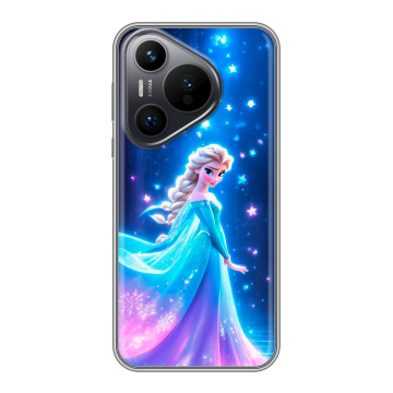 Силиконовый чехол на Huawei Pura 70 с принтом Холодное сердце Frozen