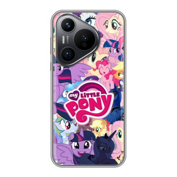 Силиконовый чехол на Huawei Pura 70 с принтом My little pony Дружба чудо