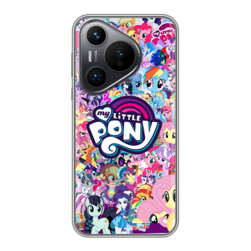Силиконовый чехол на Huawei Pura 70 с принтом My little pony Дружба чудо