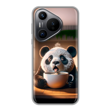Силиконовый чехол на Huawei Pura 70 с принтом смешная панда Силиконовый чехол на Huawei Pura 70 с принтом смешная панда