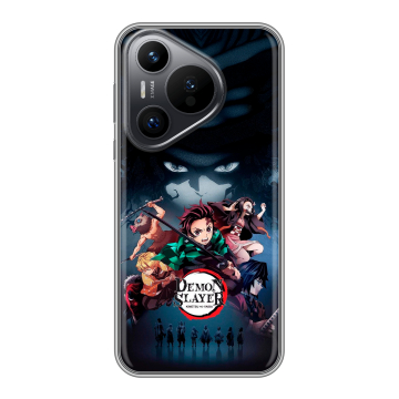 Силиконовый чехол на Huawei Pura 70 с принтом Demon Slayer Клинок рассекающий демонов Силиконовый чехол на Huawei Pura 70 с принтом Demon Slayer Клинок рассекающий демонов
