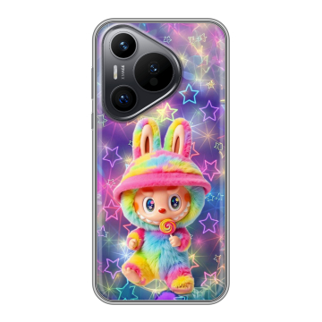 Силиконовый чехол на Huawei Pura 70 с принтом Labubu Лабубу