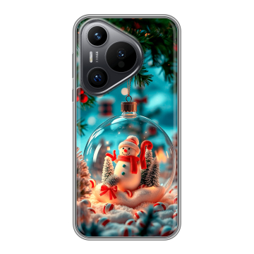 Силиконовый чехол на Huawei Pura 70 с принтом Новый год