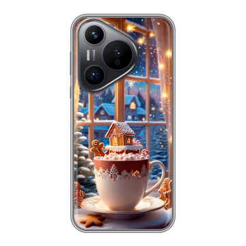 Силиконовый чехол на Huawei Pura 70 с принтом Новый год