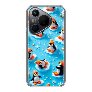 Силиконовый чехол на Huawei Pura 70 с принтом Новый год
