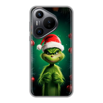 Силиконовый чехол на Huawei Pura 70 с принтом Гринч Новый год Рождество