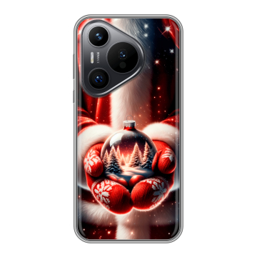 Силиконовый чехол на Huawei Pura 70 с принтом Новый год