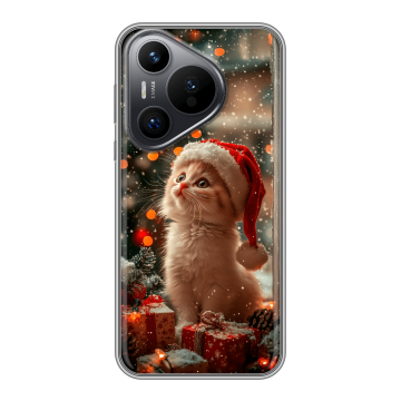Силиконовый чехол на Huawei Pura 70 с принтом Новый год