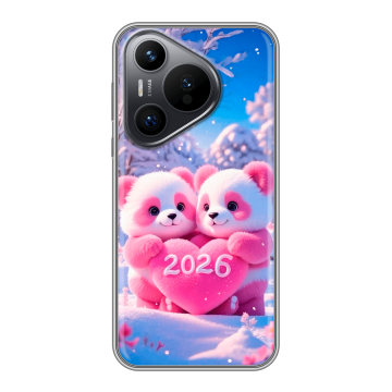 Силиконовый чехол на Huawei Pura 70 с принтом Новый год