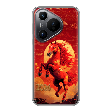 Силиконовый чехол на Huawei Pura 70 с принтом Новый год