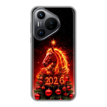 Силиконовый чехол на Huawei Pura 70 с принтом Новый год