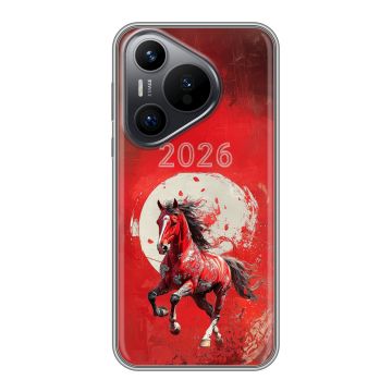 Силиконовый чехол на Huawei Pura 70 с принтом Новый год