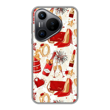 Силиконовый чехол на Huawei Pura 70 с принтом Новый год