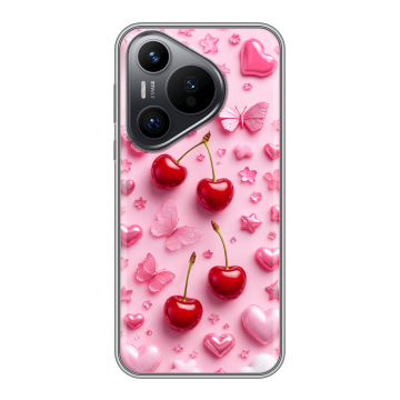 Силиконовый чехол на Huawei Pura 70 с принтом для девочек
