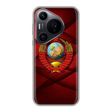 Силиконовый чехол на Huawei Pura 70 Pro с принтом Герб СССР