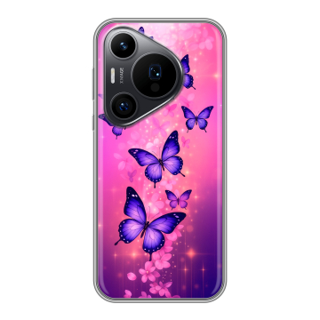 Силиконовый чехол на Huawei Pura 70 Pro с принтом Бабочки Силиконовый чехол на Huawei Pura 70 Pro с принтом Бабочки