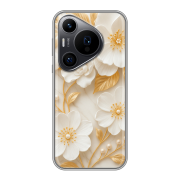 Силиконовый чехол на Huawei Pura 70 Pro с принтом Цветы Силиконовый чехол на Huawei Pura 70 Pro с принтом Цветы