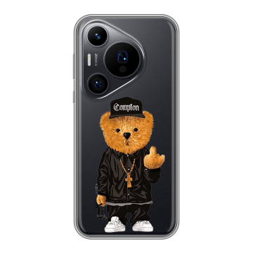 Силиконовый чехол на Huawei Pura 70 Pro с принтом Мишка Силиконовый чехол на Huawei Pura 70 Pro с принтом Мишка