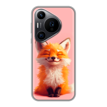 Силиконовый чехол на Huawei Pura 70 Pro с принтом милая лиса Силиконовый чехол на Huawei Pura 70 Pro с принтом милая лиса