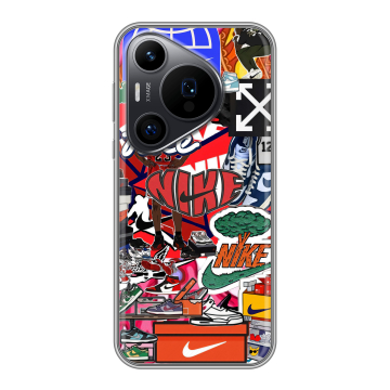 Силиконовый чехол на Huawei Pura 70 Pro с принтом Найк Nike яркий Силиконовый чехол на Huawei Pura 70 Pro с принтом Найк Nike яркий