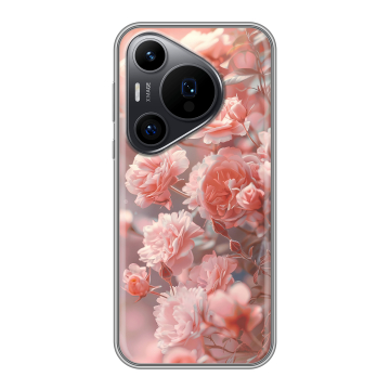 Силиконовый чехол на Huawei Pura 70 Pro с принтом Розовые розы Силиконовый чехол на Huawei Pura 70 Pro с принтом Розовые розы