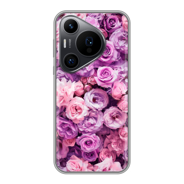 Силиконовый чехол на Huawei Pura 70 Pro с принтом лавандовые розы