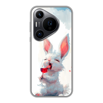Силиконовый чехол на Huawei Pura 70 Pro с принтом кролик зайчик Силиконовый чехол на Huawei Pura 70 Pro с принтом кролик зайчик