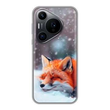 Силиконовый чехол на Huawei Pura 70 Pro с принтом лиса Силиконовый чехол на Huawei Pura 70 Pro с принтом лиса