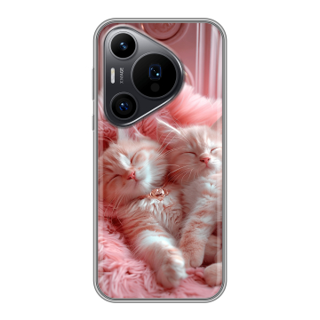 Силиконовый чехол на Huawei Pura 70 Pro с принтом котята котики Силиконовый чехол на Huawei Pura 70 Pro с принтом котята котики