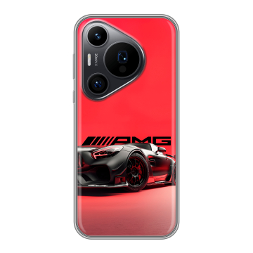 Силиконовый чехол на Huawei Pura 70 Pro с принтом Мерседес Mercedes AMG