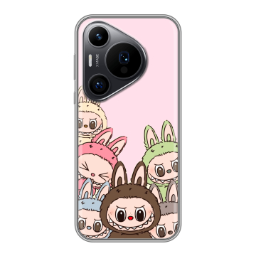 Силиконовый чехол на Huawei Pura 70 Pro с принтом Лабубу