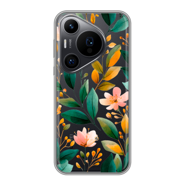 Силиконовый чехол на Huawei Pura 70 Pro с принтом Цветы паттерн