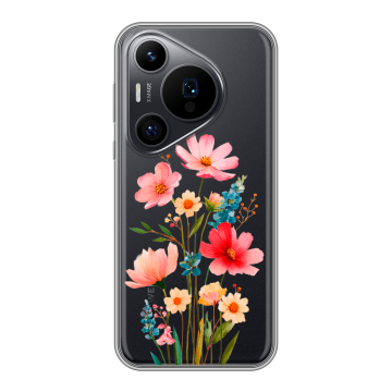 Силиконовый чехол на Huawei Pura 70 Pro с принтом Цветы