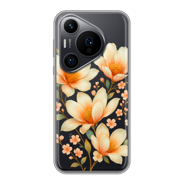 Силиконовый чехол на Huawei Pura 70 Pro с принтом Цветы