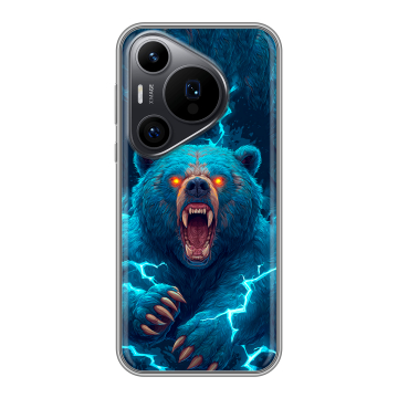 Силиконовый чехол на Huawei Pura 70 Pro с принтом Медведь