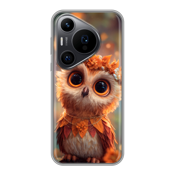 Силиконовый чехол на Huawei Pura 70 Pro с принтом Милая сова