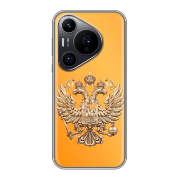 Силиконовый чехол на Huawei Pura 70 Pro с принтом Герб Флаг России