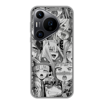 Силиконовый чехол на Huawei Pura 70 Pro с принтом Ahegao Ахегао Аниме