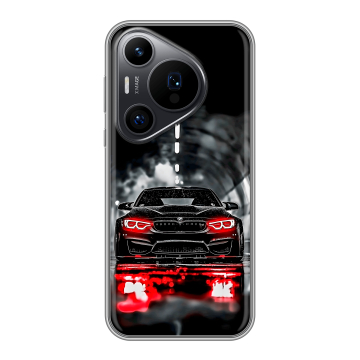 Силиконовый чехол на Huawei Pura 70 Pro с принтом BMW БМВ Силиконовый чехол на Huawei Pura 70 Pro с принтом BMW БМВ