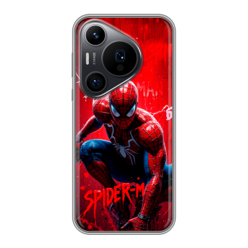 Силиконовый чехол на Huawei Pura 70 Pro с принтом Spiderman Человек паук Силиконовый чехол на Huawei Pura 70 Pro с принтом Spiderman Человек паук