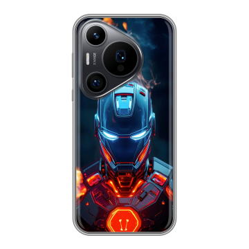 Силиконовый чехол на Huawei Pura 70 Pro с принтом IronMan Железный человек Силиконовый чехол на Huawei Pura 70 Pro с принтом IronMan Железный человек