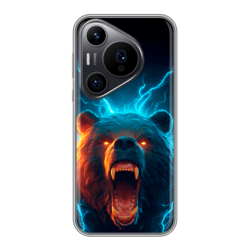 Силиконовый чехол на Huawei Pura 70 Pro с принтом Медведь