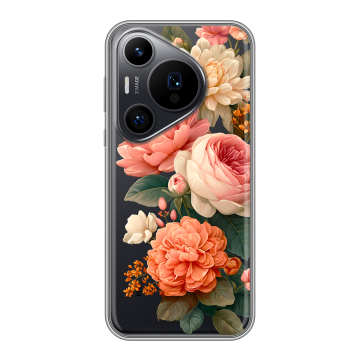 Силиконовый чехол на Huawei Pura 70 Pro с принтом цветы