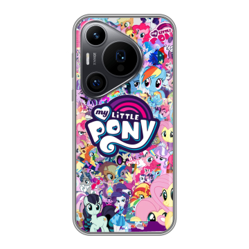 Силиконовый чехол на Huawei Pura 70 Pro с принтом My little pony Дружба чудо Силиконовый чехол на Huawei Pura 70 Pro с принтом My little pony Дружба чудо