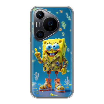 Силиконовый чехол на Huawei Pura 70 Pro с принтом Спанч боб Спанчбоб Силиконовый чехол на Huawei Pura 70 Pro с принтом Спанч боб Спанчбоб