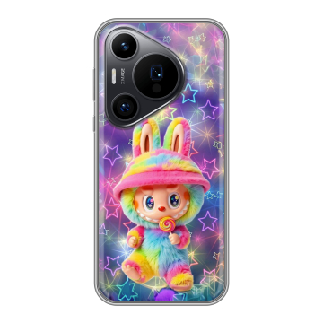 Силиконовый чехол на Huawei Pura 70 Pro с принтом Labubu Лабубу