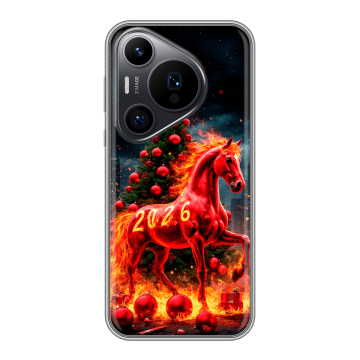 Силиконовый чехол на Huawei Pura 70 Pro с принтом Новый год