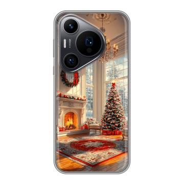 Силиконовый чехол на Huawei Pura 70 Pro с принтом Новый год