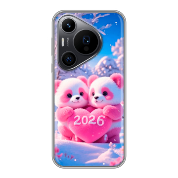 Силиконовый чехол на Huawei Pura 70 Pro с принтом Новый год